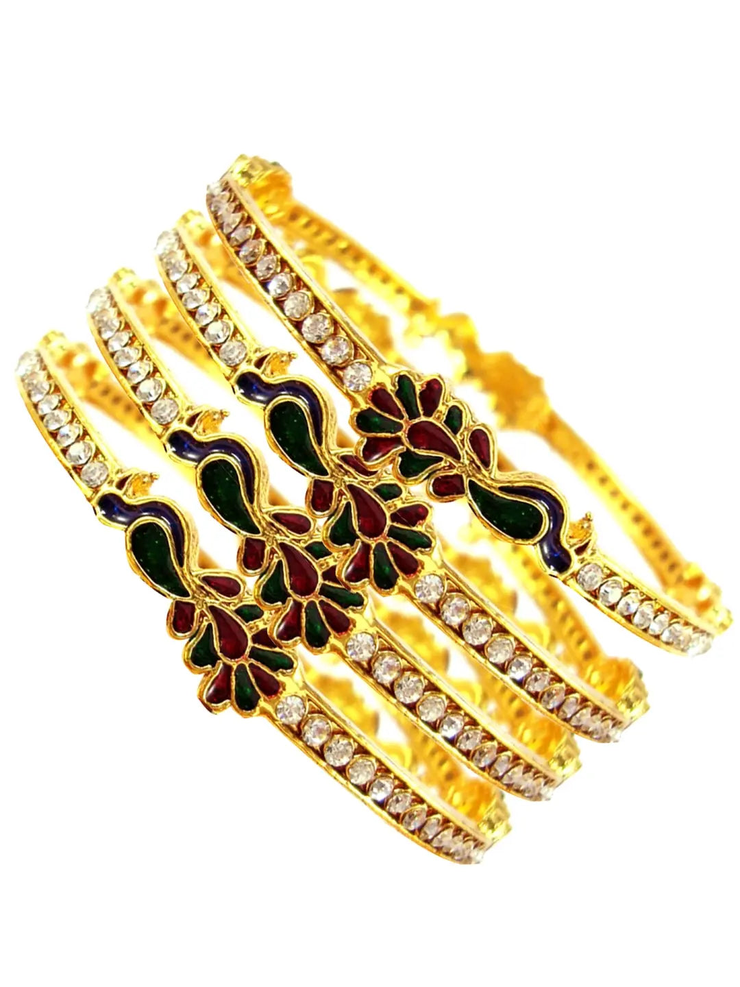 Gold Plated Peacock Bangles